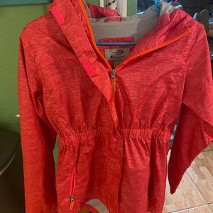 CHAMPION WOMENS XL ZIP UP FULL ZIP WINDBREAKER JACKET PINK